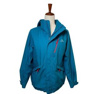 L.L. Bean Youth Size L14-16 Teal Removable Hood Jacket Coat